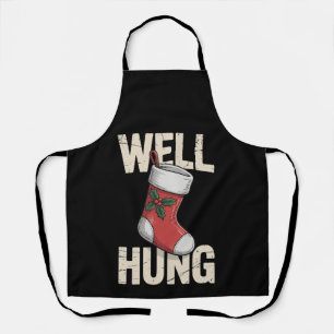 Well Hung Dirty Christmas Stocking Holiday Xmas Apron