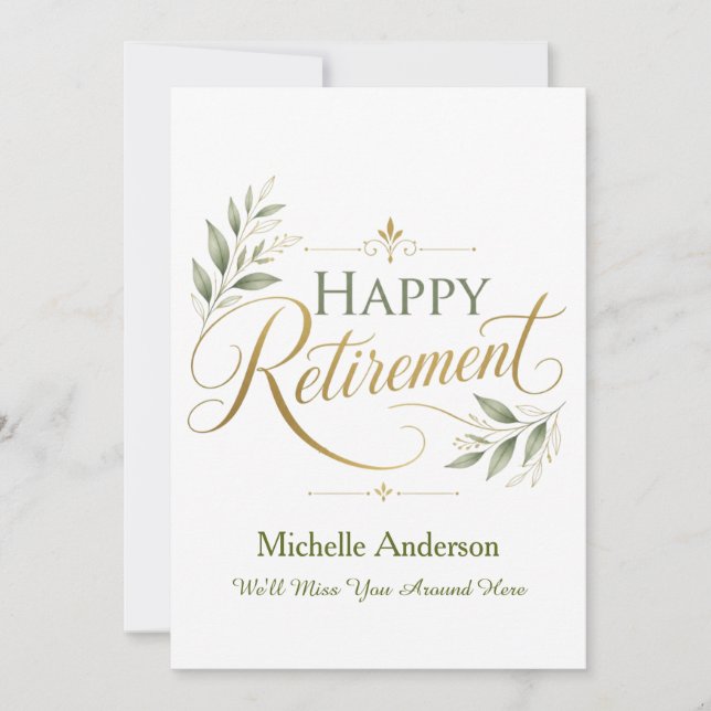 We'll Miss You Around Here Personalised Name Card (Front)