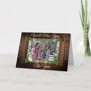 We'll Miss You Rustic Christmas Photo Card