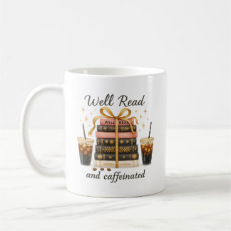 Well Read and Caffeinated Book Lover BookTok Gift Coffee Mug