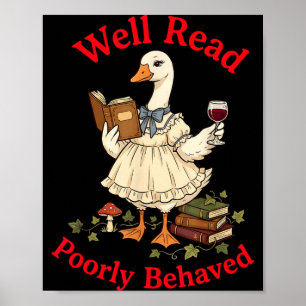 Well read poorly behaved book lovers introverts poster