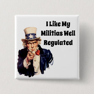 Well Regulated Militia 15 Cm Square Badge