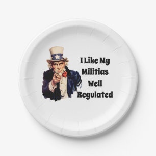 Well Regulated Militia Paper Plate