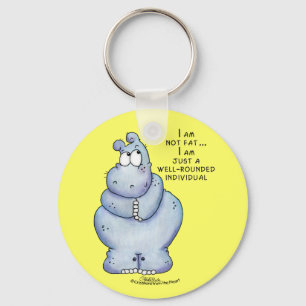 Well-Rounded Hippo-Blue Hippopotamus Key Ring