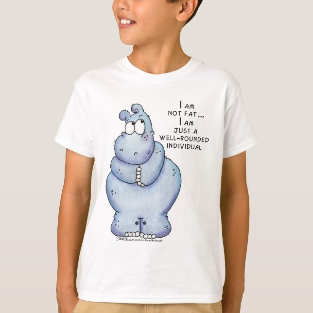Well-Rounded Hippo-Blue Hippopotamus T-Shirt (Front)