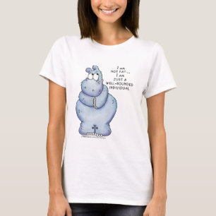 Well-Rounded Hippo-Blue Hippopotamus T-Shirt