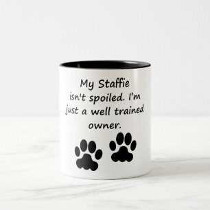 Well Trained Staffie Owner Two-Tone Coffee Mug