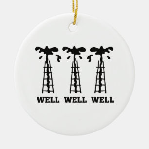 Well Well Well Ceramic Tree Decoration