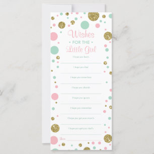 Well Wishes Card, Baby Shower, Faux Glitter