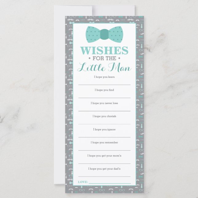 Well Wishes Card, Baby Shower, Little Man, 25 Pack (Front)