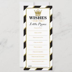 Well Wishes Card, Baby Shower, Prince, Faux Gold