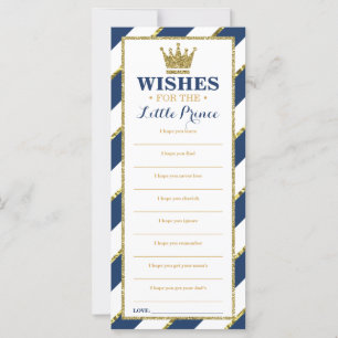 Well Wishes Card, Baby Shower, Prince, Faux Gold