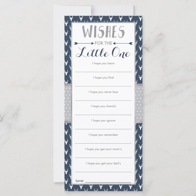 Well Wishes Card, Baby Shower, Woodland Deer (Front)