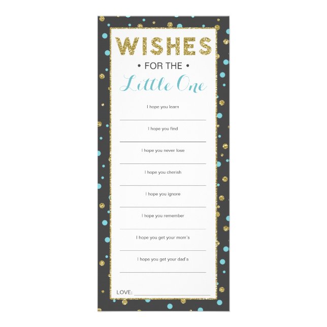 Well Wishes Card, Safari Baby Shower, 25 Pack Rack Card (Front)