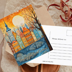 Well Wishes Copenhagen Fall in Denmark Postcard