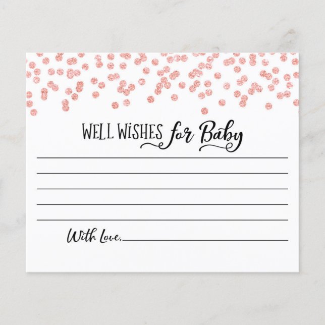 Well Wishes for Baby Card Baby Shower Party game (Front)