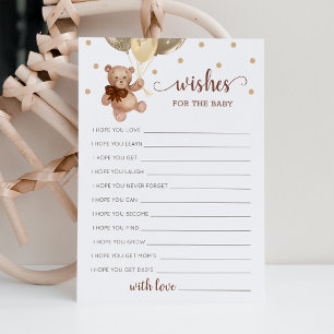 Well Wishes for the Baby Shower Teddy Bear Card