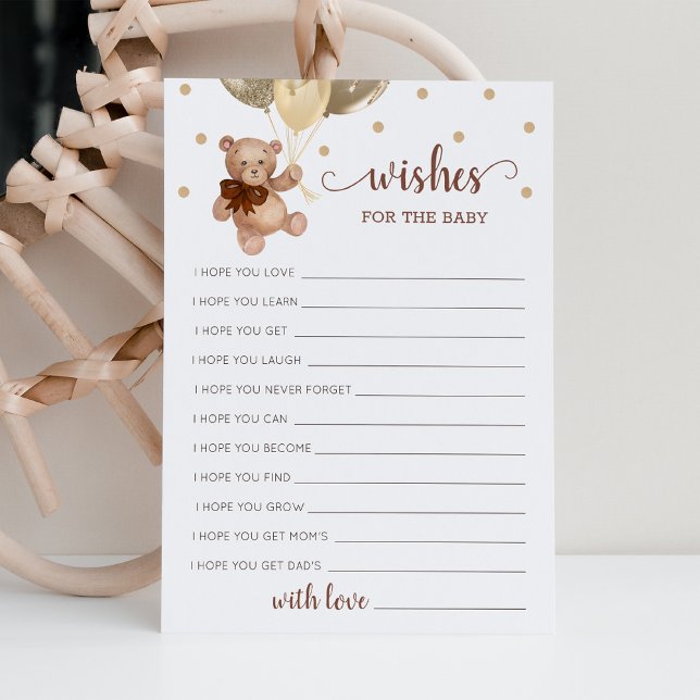 Well Wishes for the Baby Shower Teddy Bear Card (Creator Uploaded)