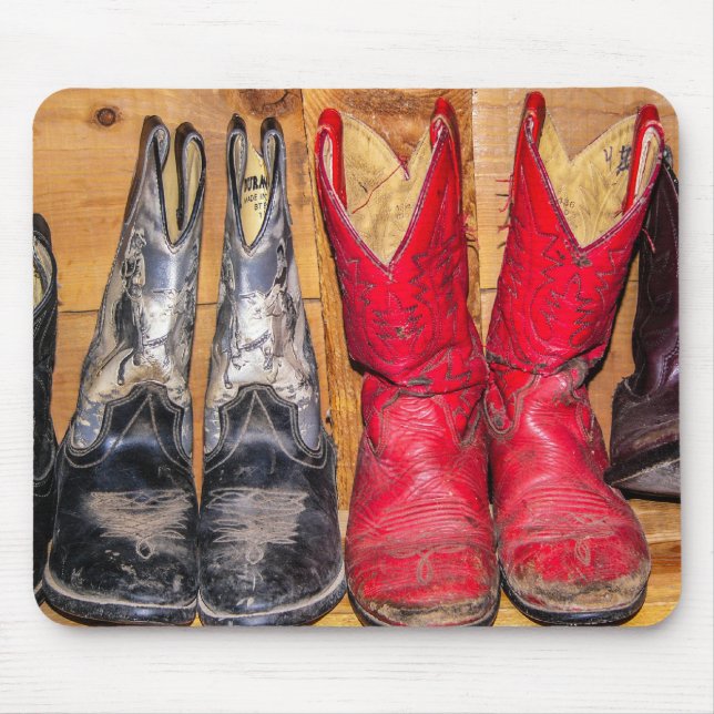 Well Worn Cowboy Boots - Women Mouse Mat (Front)