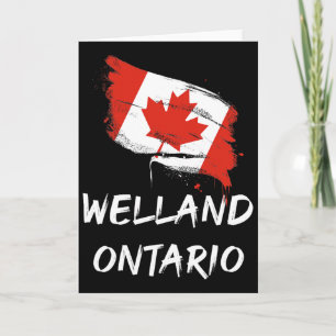 Welland Ontario Canada Splatter Flag Trip Vacation Card