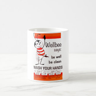 Wellbee CDC WASH YOUR HANDS Advertisement Poster Coffee Mug