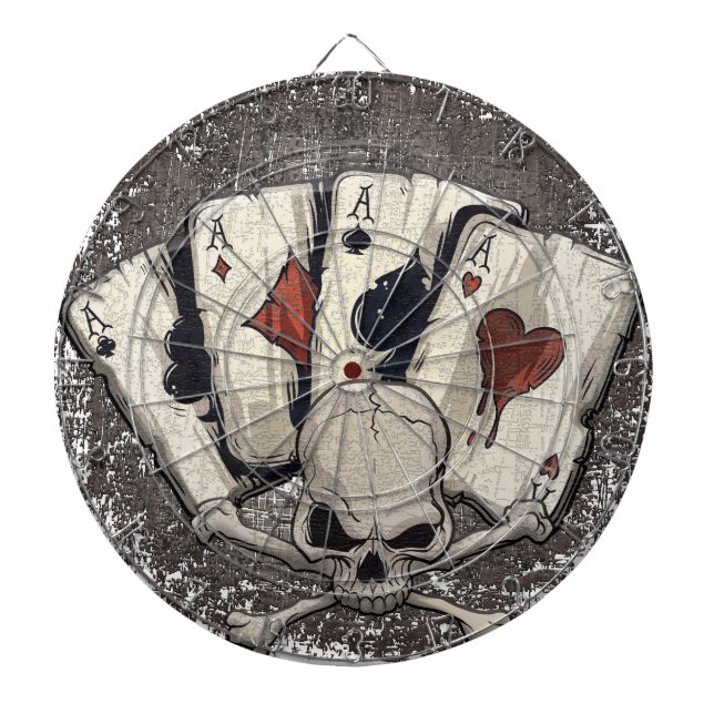 Wellcoda Ace Playing Cards Skull Casino Dartboard (Front)