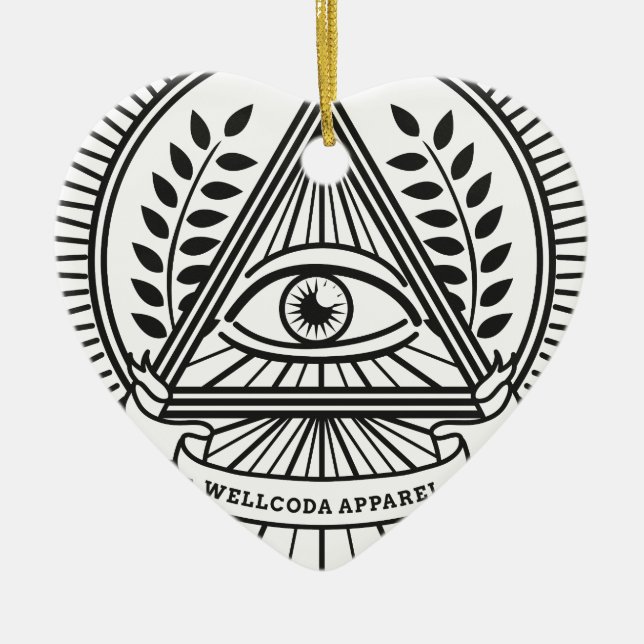Wellcoda Apparel Illuminati Conspiracy Ceramic Tree Decoration (Front)