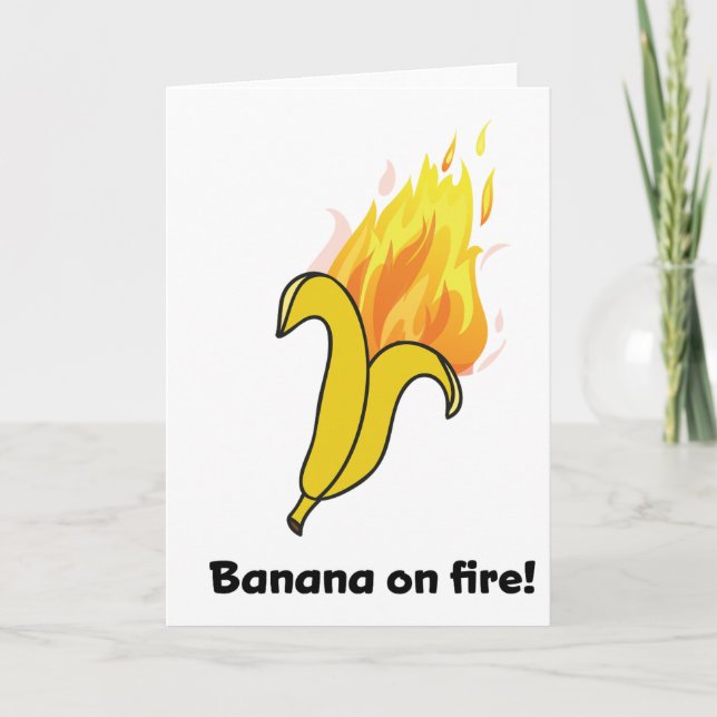 Wellcoda Banana On Fire Happy New Year Holiday Card (Front)