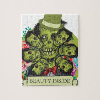 Wellcoda Beauty Inside Zombie Beast Head Jigsaw Puzzle