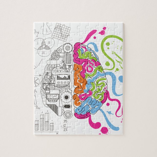 Wellcoda Creative Brain Mind Master Side Jigsaw Puzzle (Vertical)