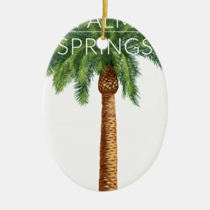 Wellcoda Palm Springs Holiday Summer Fun Ceramic Tree Decoration