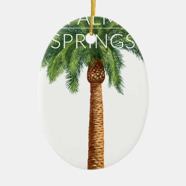 Wellcoda Palm Springs Holiday Summer Fun Ceramic Tree Decoration (Front)