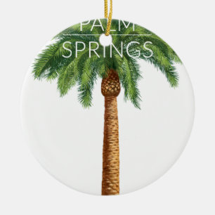 Wellcoda Palm Springs Holiday Summer Fun Ceramic Tree Decoration