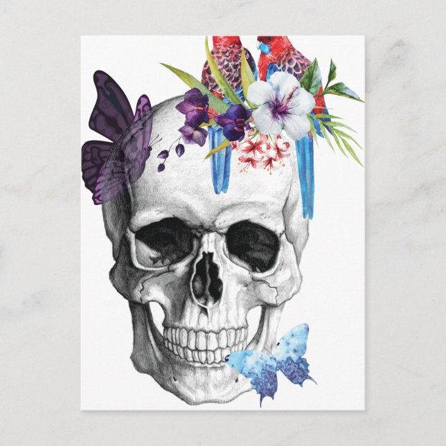 Wellcoda Skull Death Paradise Bad Tropical Postcard (Front)