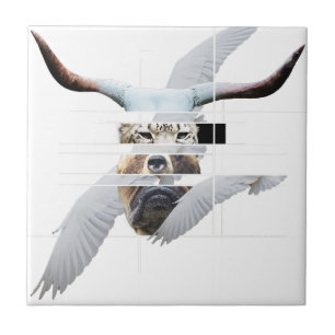 Wellcoda Tiger Bear Dog Face Weird Beast Tile