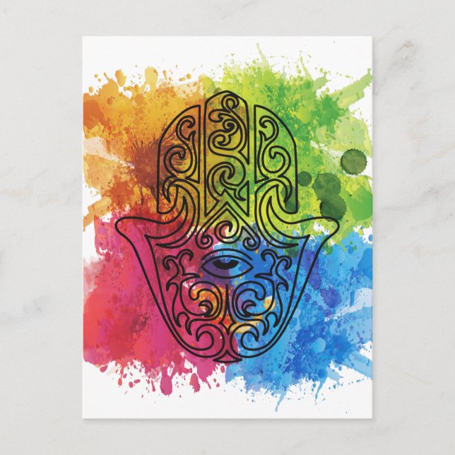 Wellcoda Vibrant Indian Symbol Asian Life Postcard (Front)