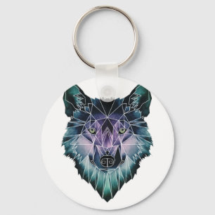 Wellcoda Wild Wolf Face Pack Animal Life Key Ring