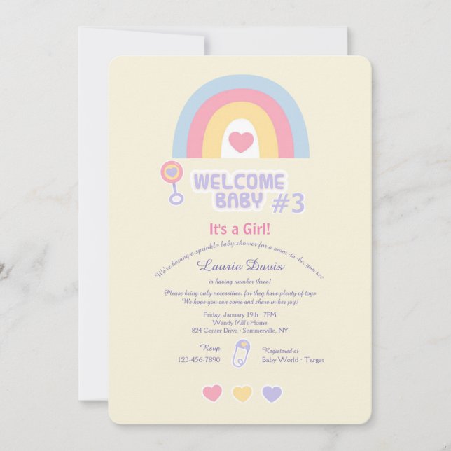 Wellcome Baby Sprinkle Shower Invitation (Front)