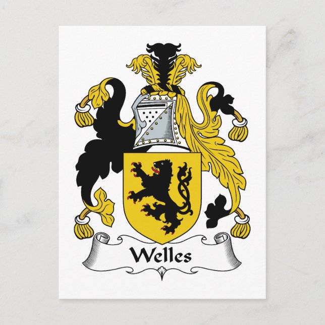Welles Family Crest Postcard (Front)