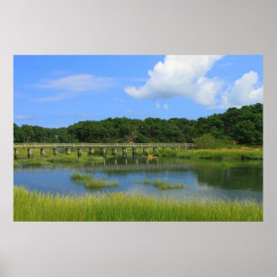 Wellfleet Marsh Uncle Tims Bridge Kayaker Poster