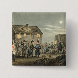 Wellington and Blucher Meeting by Accident at the 15 Cm Square Badge