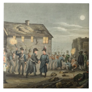 Wellington and Blucher Meeting by Accident at the Tile