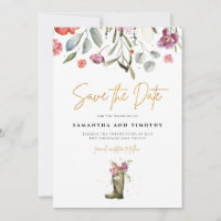 Wellington Boot Floral Save The Date