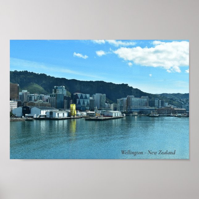 Wellington - New Zealand City Skyline Poster (Front)