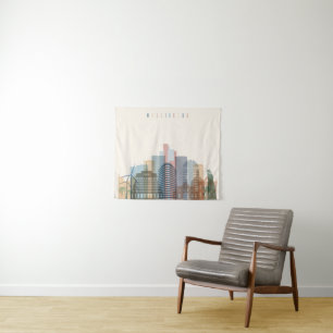 Wellington, New Zealand   City Skyline Tapestry
