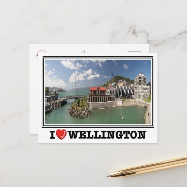 Wellington - New Zealand - I Love - Postcard (Front/Back In Situ)