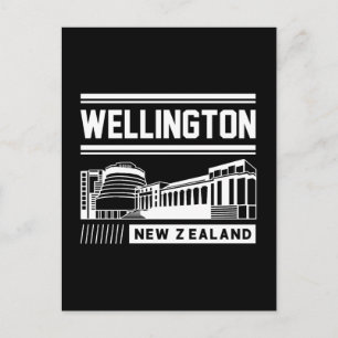 Wellington New Zealand Modern Typography Design Postcard