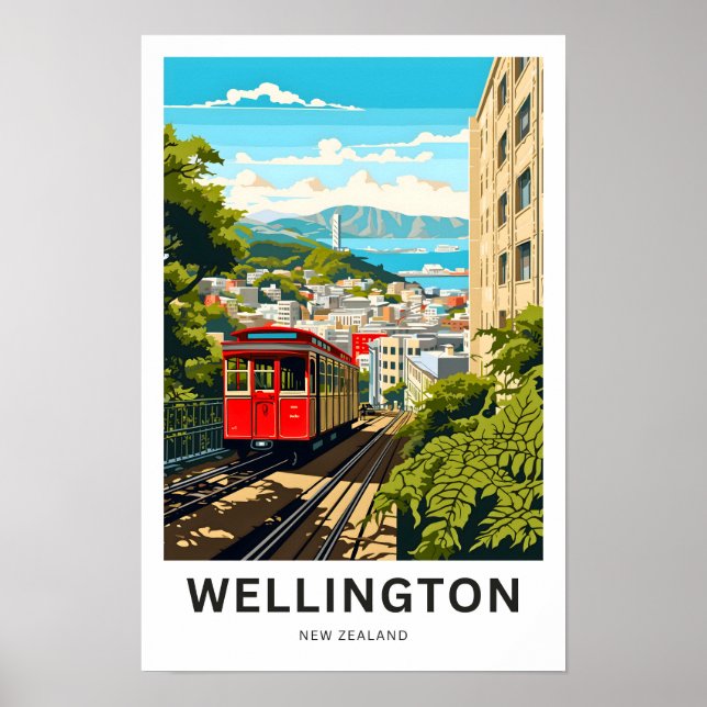 Wellington New Zealand Travel Print (Front)