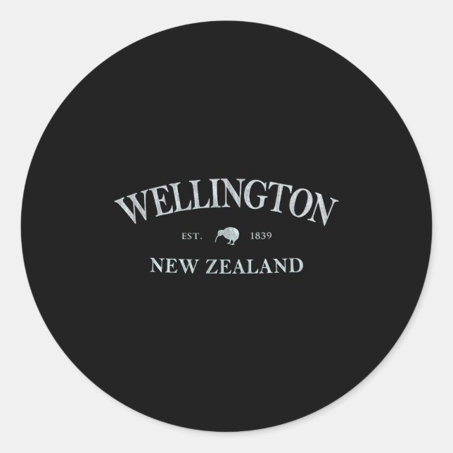 Wellington New Zealand _ Wellington Nz Graphic Pri Classic Round Sticker (Front)