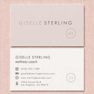Wellness Coach Blush Pink Minimalist Luxury  Business Card
